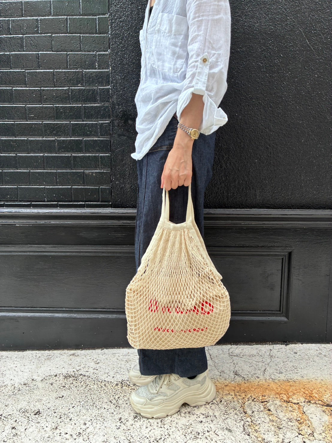 ネットバッグ コットン巾着付き［BREAD］